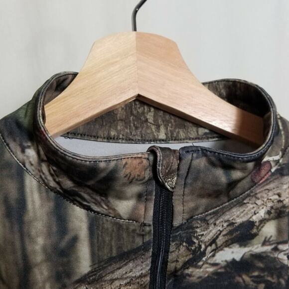 Break Up Infinity Mossy Oak 1/4 ZIP Camo Base Layer Shirt Sz M Outdoors Hunting - Picture 4 of 7